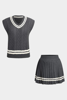 Ensemble tricoté tennis gris et blanc douceur