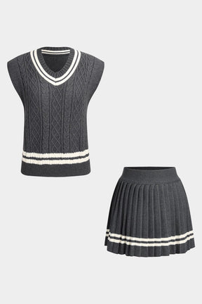 Ensemble tricoté tennis gris et blanc douceur