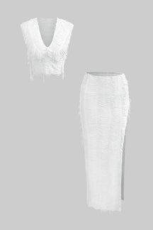 Ensemble blanc texturé élégant harmonie