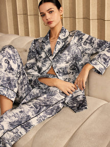 Ensemble imprimé toile de jouy noir et blanc élégant harmonie