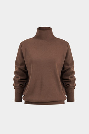 Ensemble tricot col montant vue de dos élégance