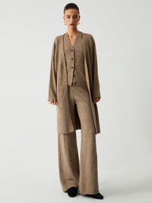 Ensemble tricot trois pièces beige élégant doux