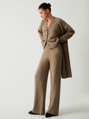Ensemble tricot coordonné beige confortable léger