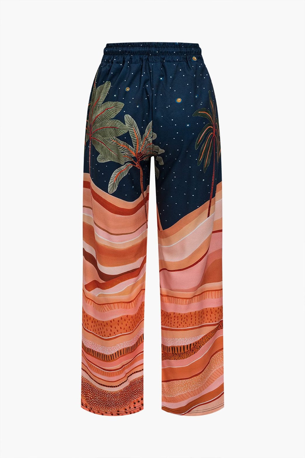 Ensemble tropical chemise et pantalon palmier vue complète mer