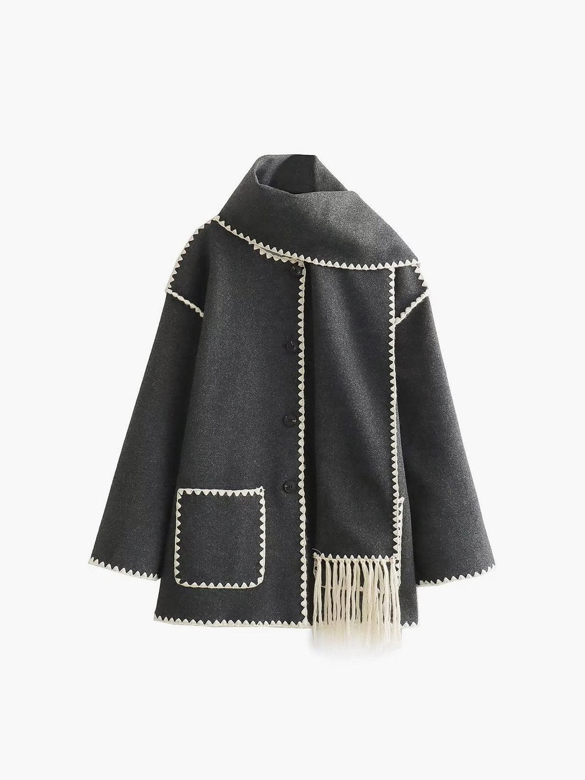 Ensemble Veste Élégante avec Écharpe Assortie