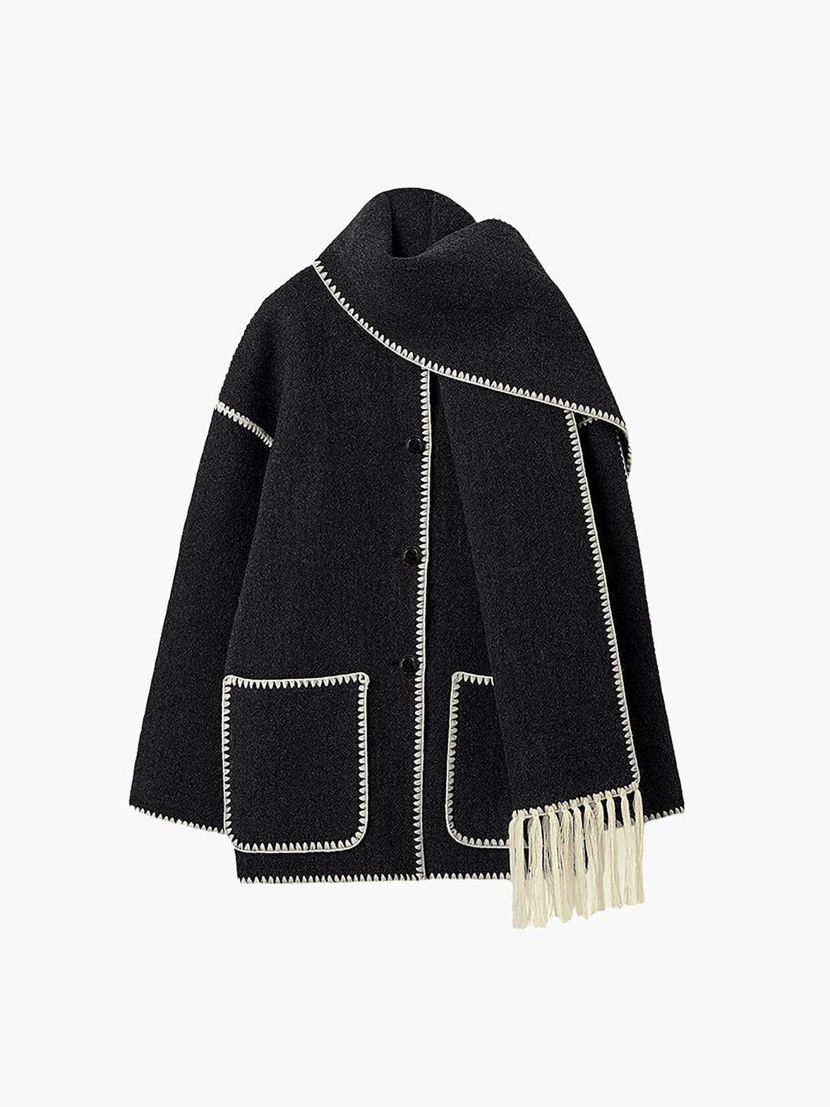 Ensemble Veste Élégante avec Écharpe Assortie