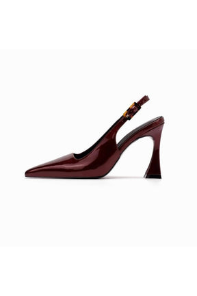 Escarpins bordeaux bout pointu vue dessus étoile