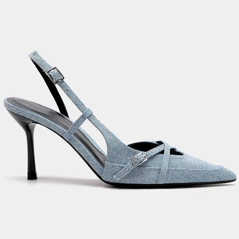 Escarpins denim vue arrière étoile