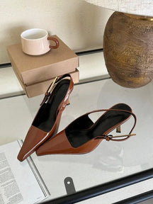 Escarpins slingback noirs vue arrière cristal