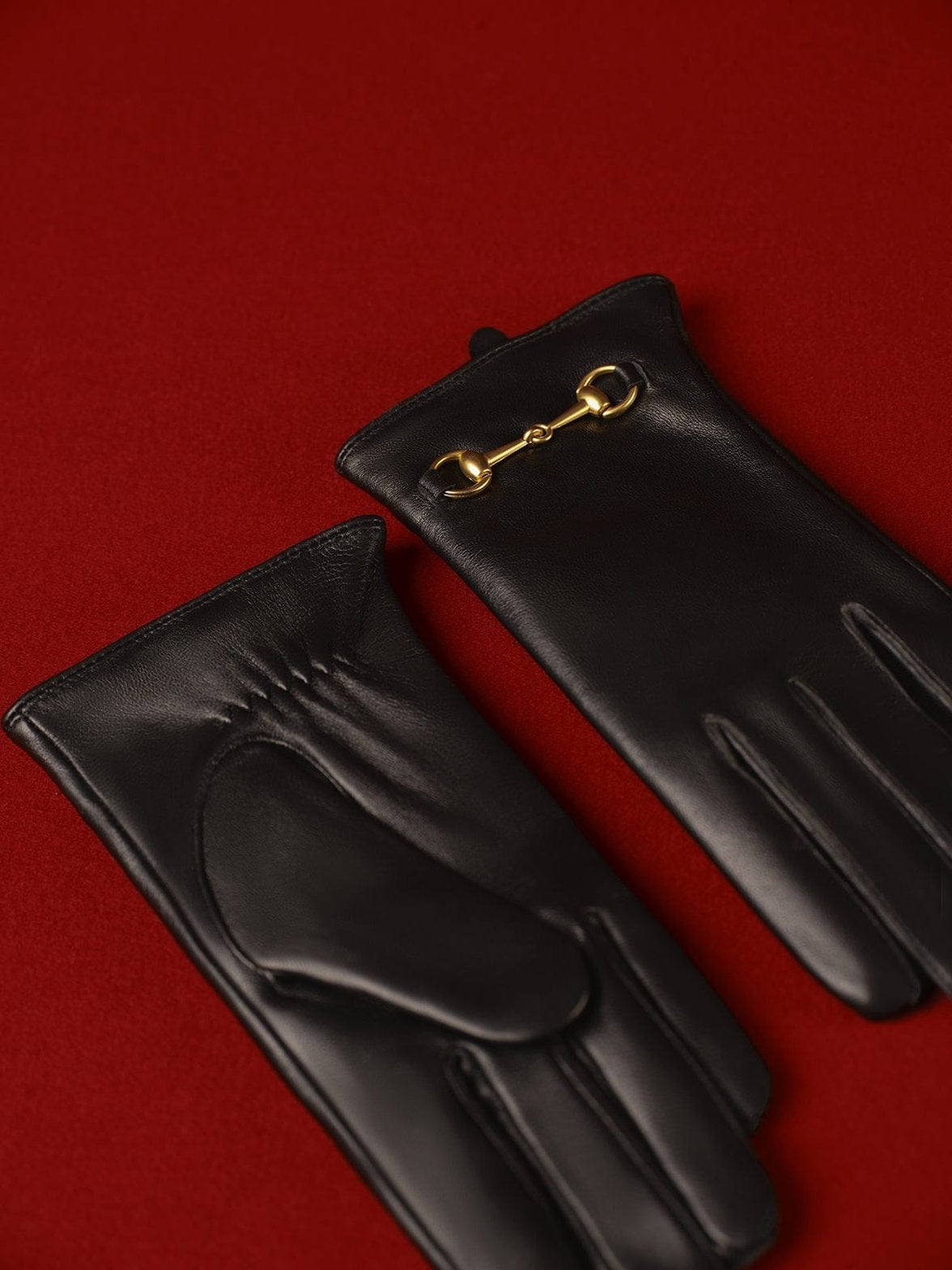 Gants en cuir vue complète raffinement