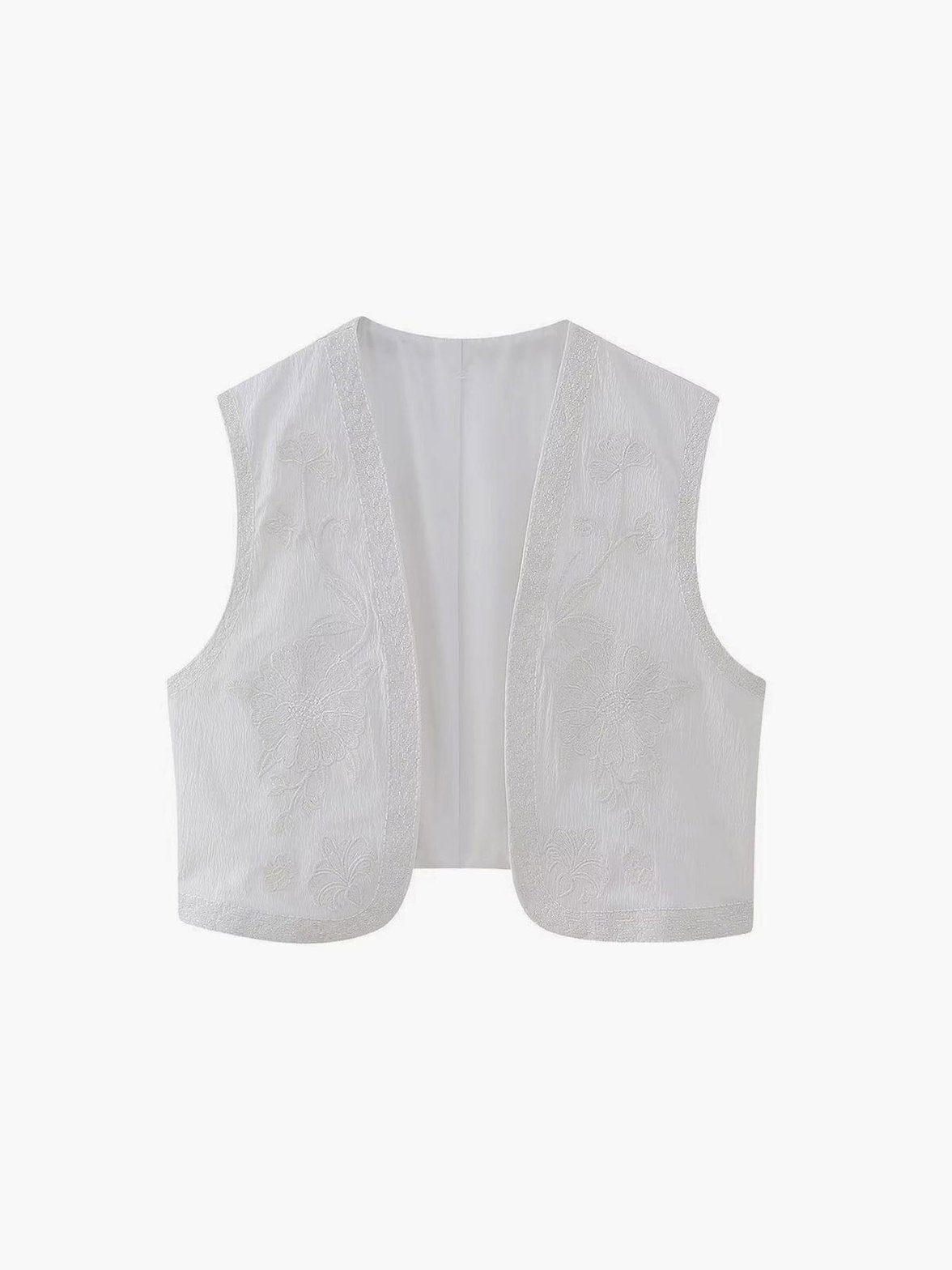 Look complet gilet fleuri charme