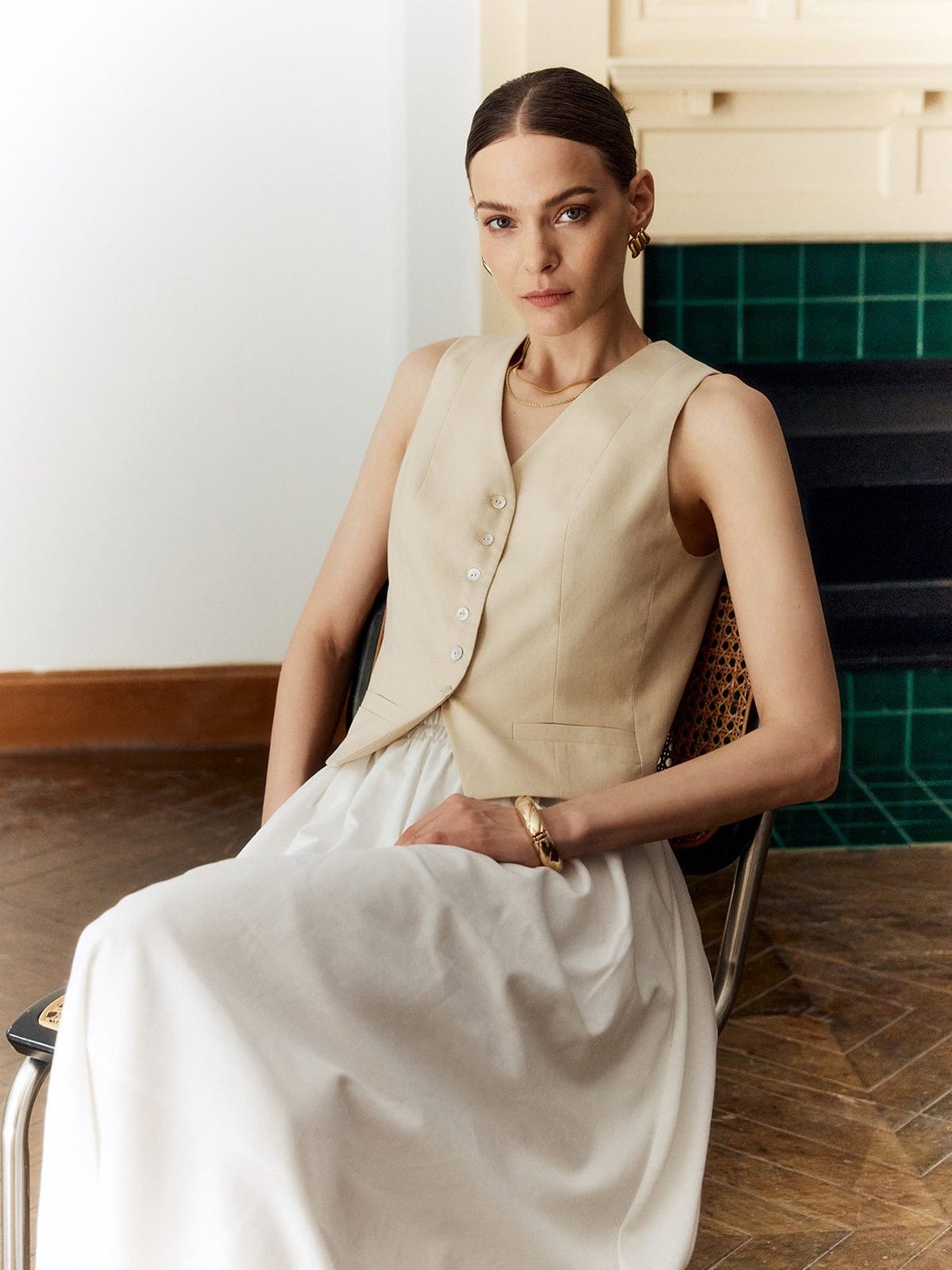 Gilet coton et lin harmonie