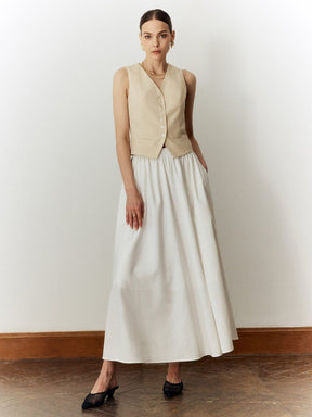 Gilet col V naturel élégance