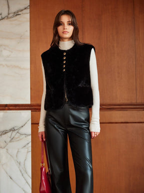 Gilet fashion en fausse fourrure sans manches élégance