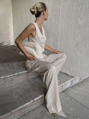 Gilet décontracté beige élégance