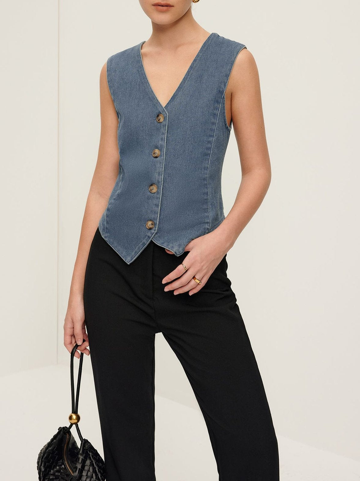 Gilet denim coupe ajustée délice