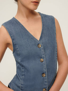 Gilet denim vue dos élégant