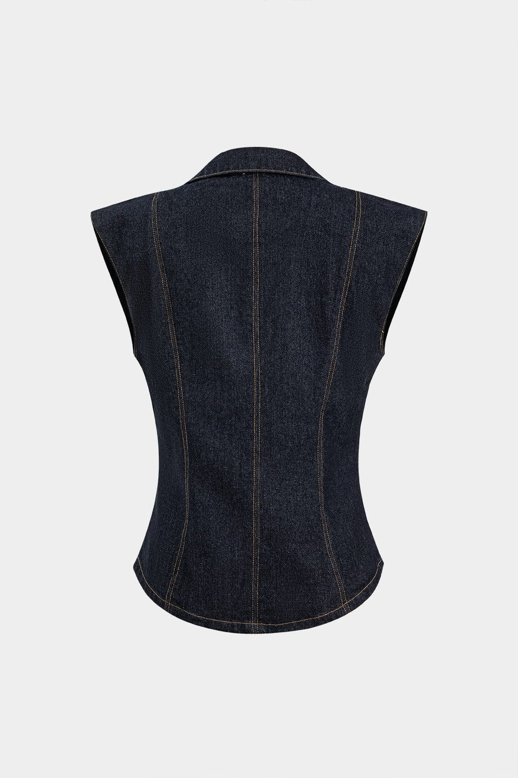 Gilet denim sans manches vue de dos étoile