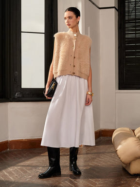 Gilet beige boutonné détail harmonie