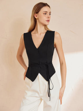 Gilet noir professionnel vue de côté lune
