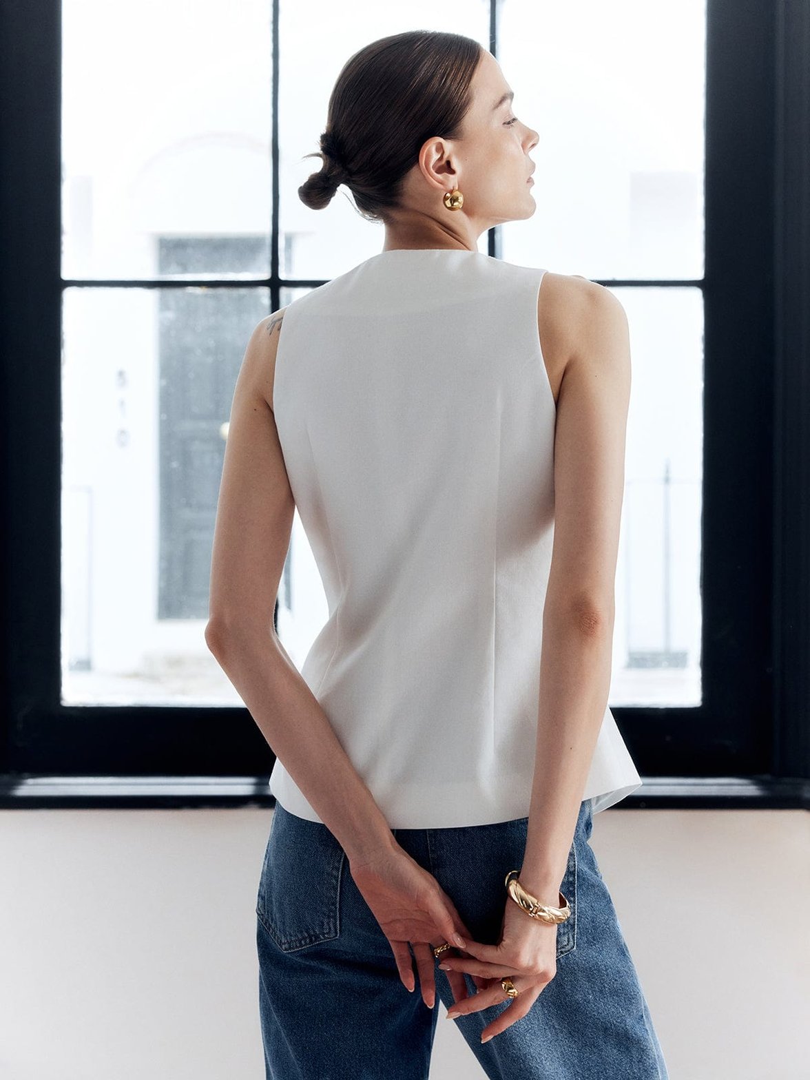 Gilet blanc coupe ajustée nuage