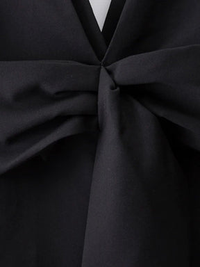 Gilet femme noir détail nœud dos lune