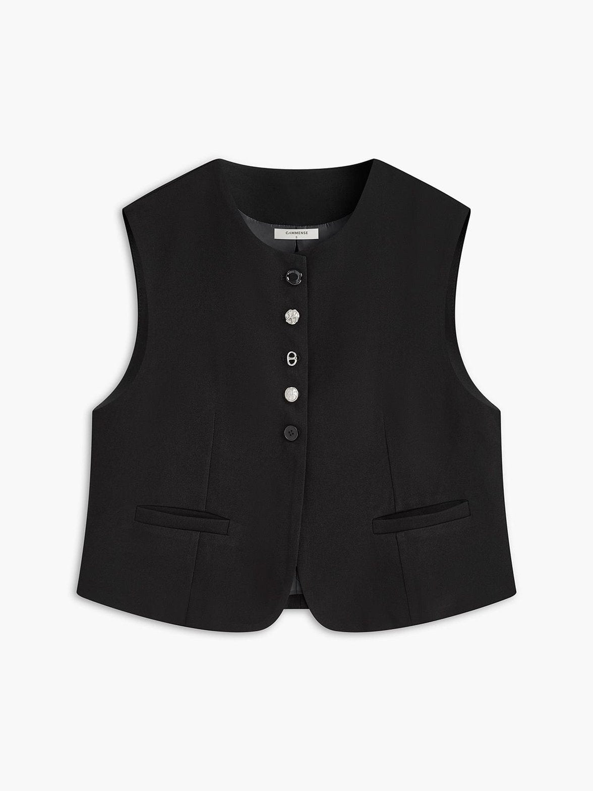 Gilet noir élégant vue de face soleil