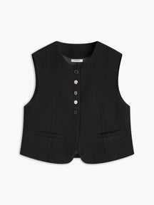 Gilet noir élégant vue de face soleil