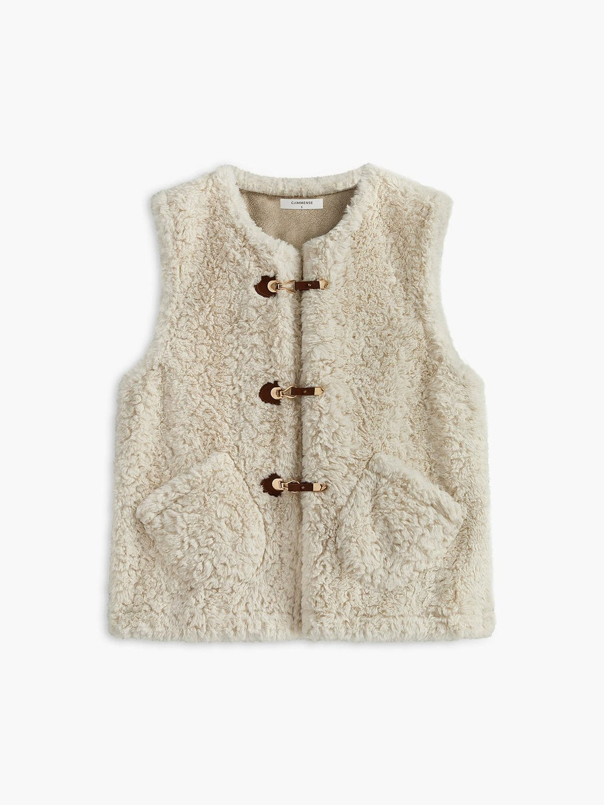 Gilet polaire douillet beige doux