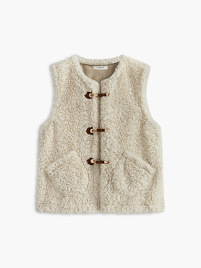 Gilet polaire douillet beige doux