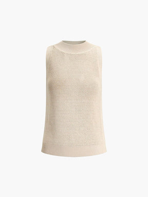 Gilet tricot beige vue ensemble grâce