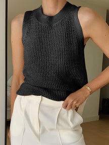 Gilet tricot beige vue texture charme