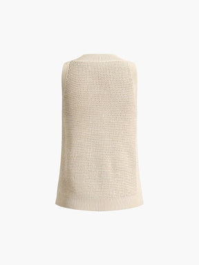 Gilet tricot beige vue détaillée confort