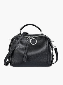 Sac en cuir bleu détail fermeture vent