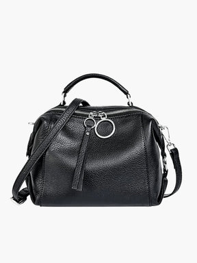 Sac en cuir bleu détail fermeture vent