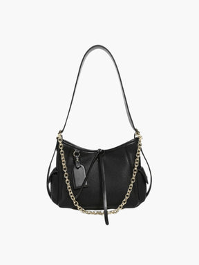 Sac à bandoulière en cuir noir élégant soleil
