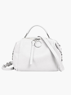 Sac en cuir bleu vue diagonale cristal