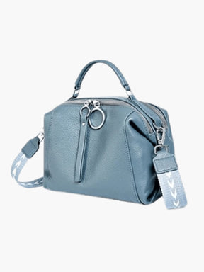 Sac en cuir bleu vue arrière étoile