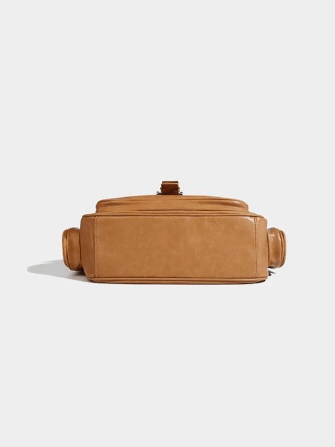 Sac bandoulière camel vue poches pluie