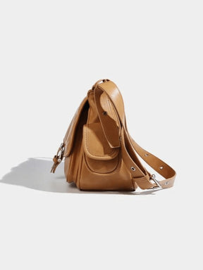 Sac bandoulière camel vue détails étoile