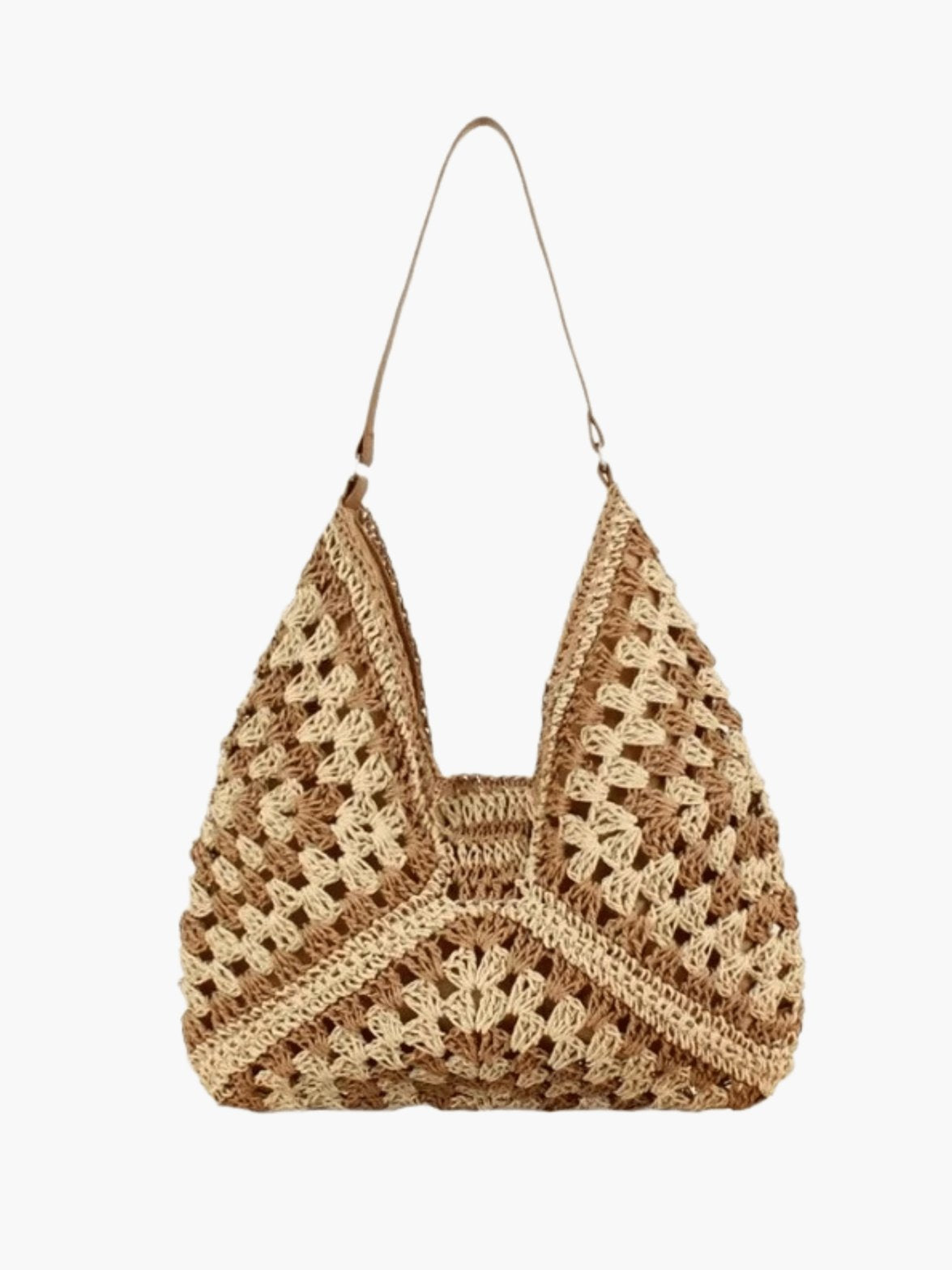 Sac bandoulière paille vue intérieure sable