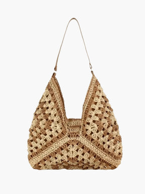 Sac bandoulière paille vue intérieure sable