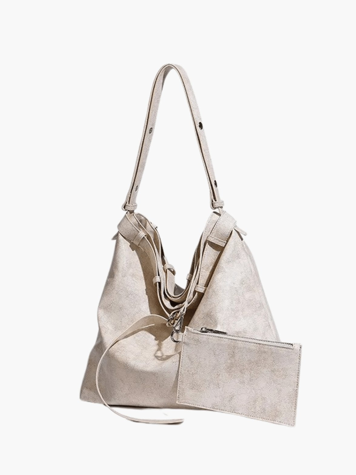 Sac bandoulière noir avec pochette assortie crystal