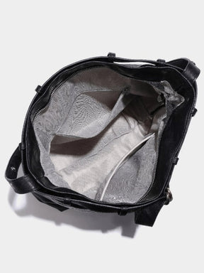 Sac bandoulière noir détail fermeture éclair nuage