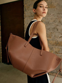Sac cabas marron élégant doux