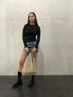Grand Sac Hobo en Daim Végétal