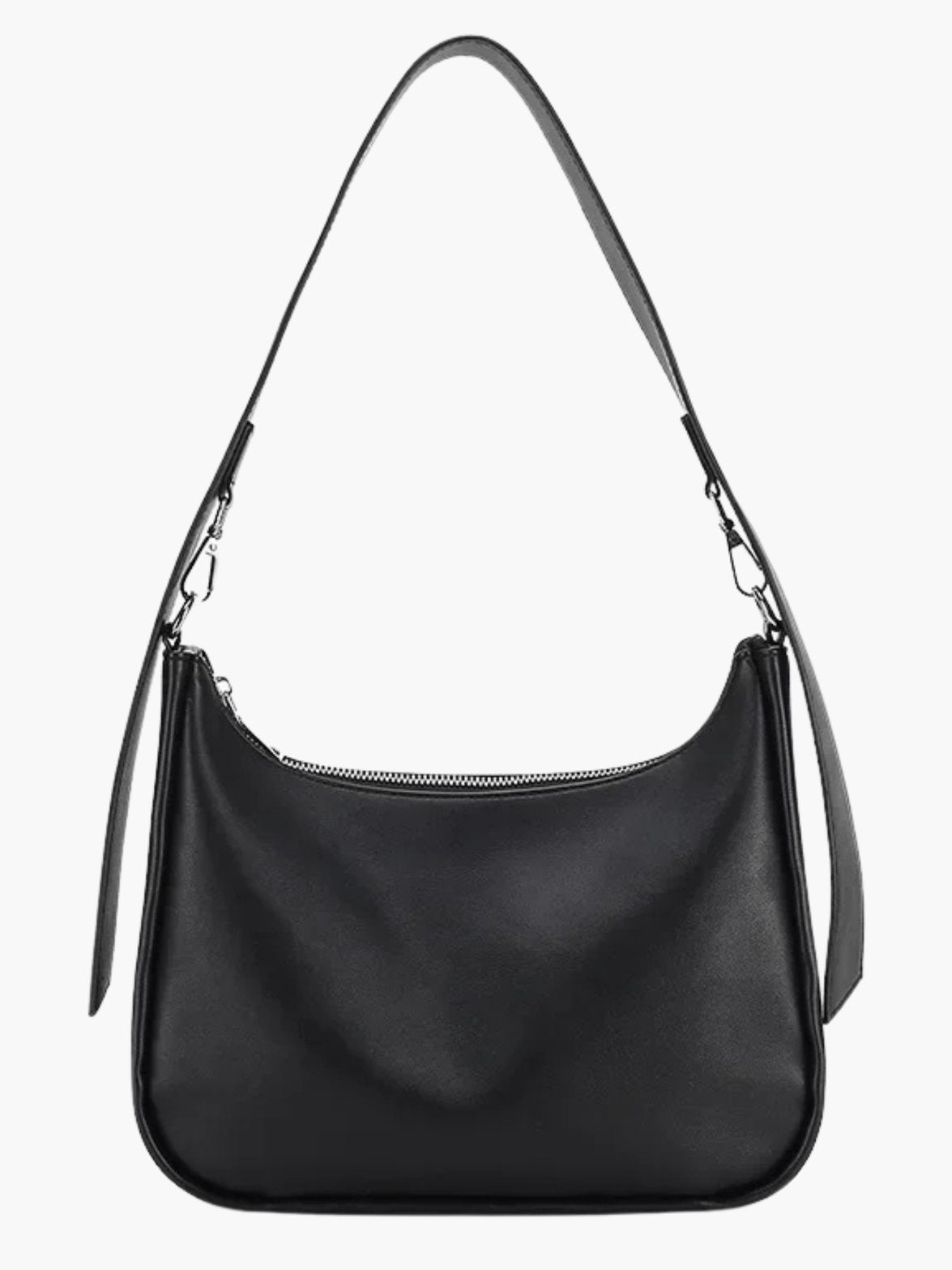 Sac hobo noir élégant vue avant papillon