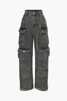 Jean cargo gris vue de face soleil