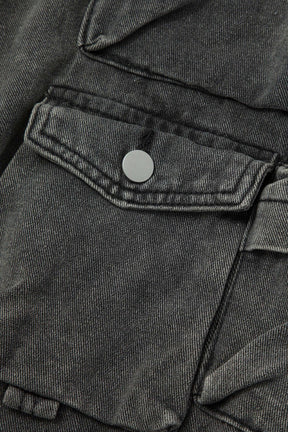 Jean cargo gris détail poches lune