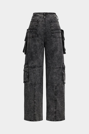 Jean cargo noir détail des poches étoile